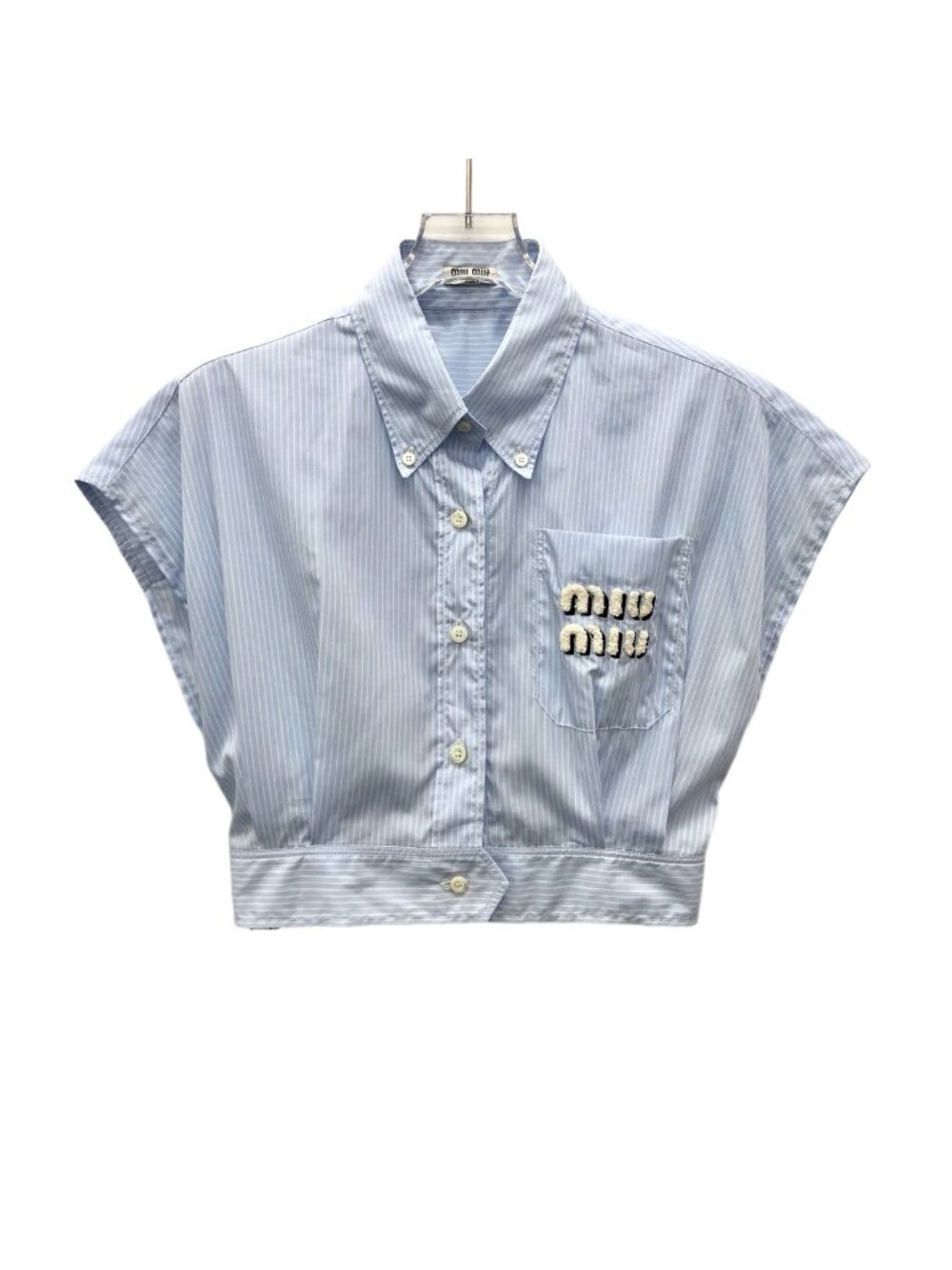 Miu Miu Light Blue Cotton Polo Shirt